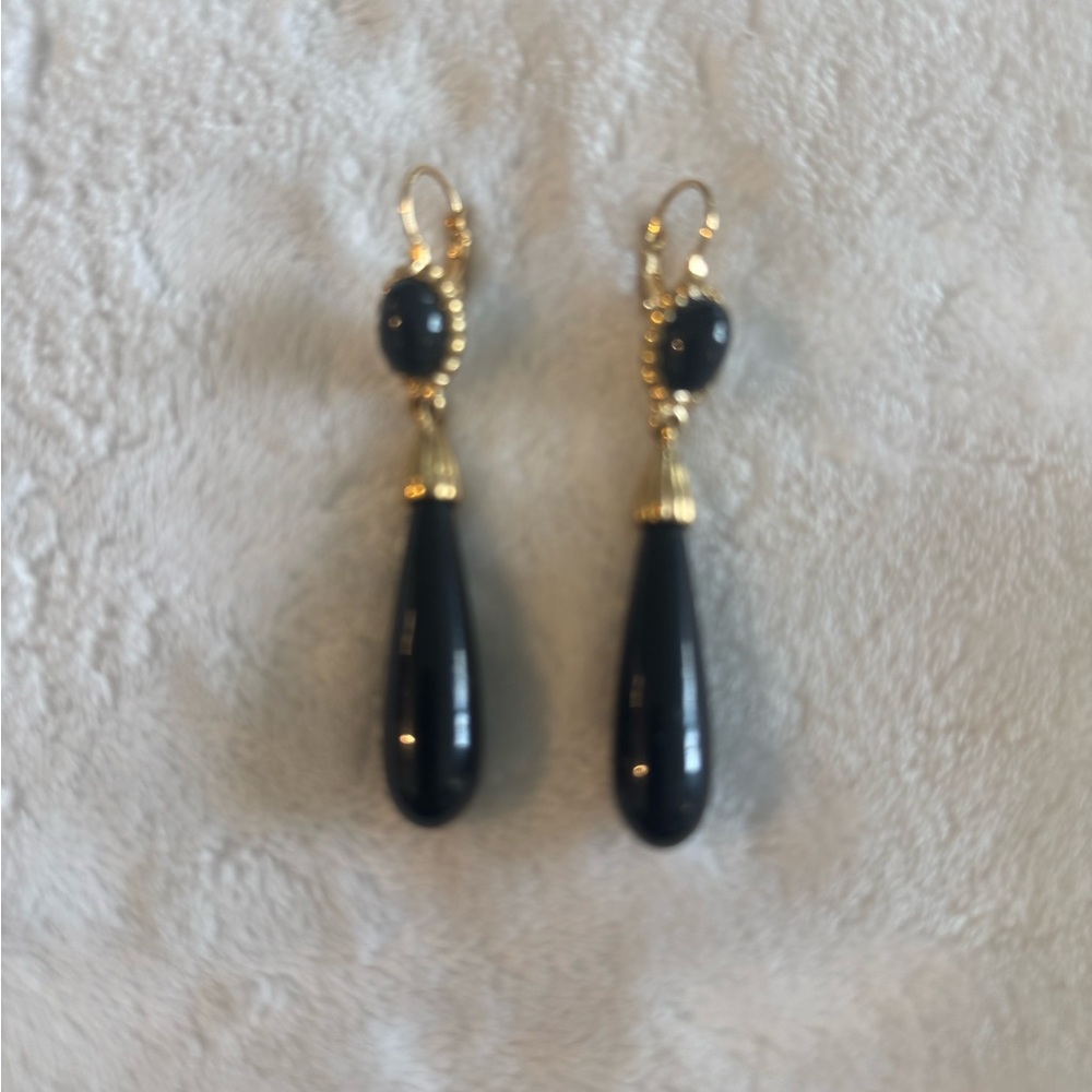 Elegant Black and Gold Drop Earrings